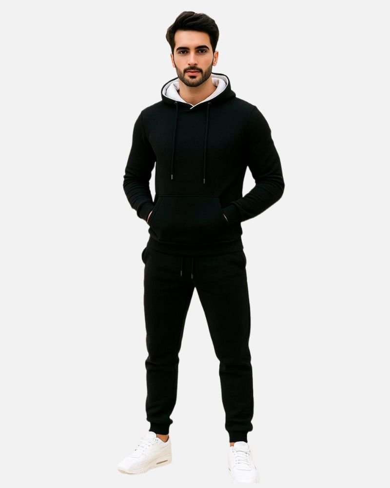 2 peice Track Suit Men’s Premium Black 2-Piece Tracksuit