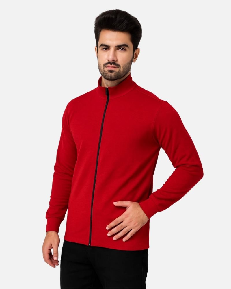 Men’s Red Premium Zipper Hoodie