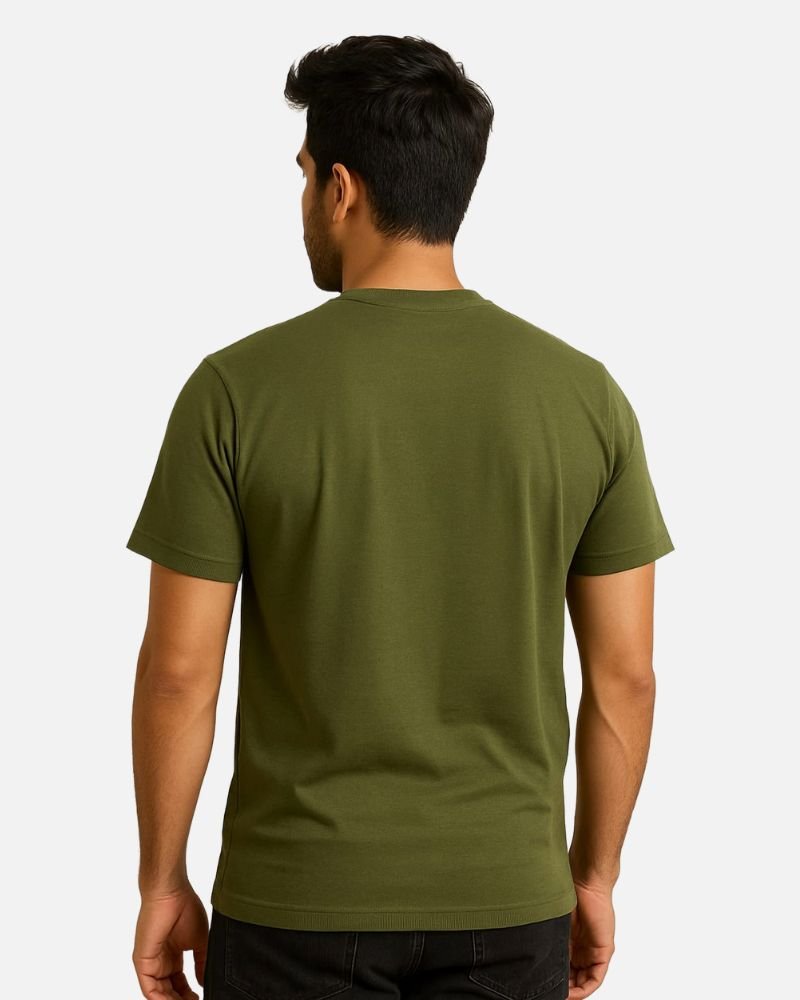 Olive Green Crewneck T-Shirt(Backside) Men’s Classic Olive Green Crewneck T-Shirt(backside)