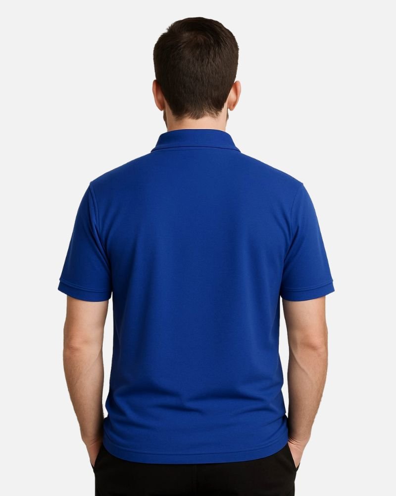 Royal Blue Polo Shirt(Backside view) Royal Blue Polo Shirt(Backside view)